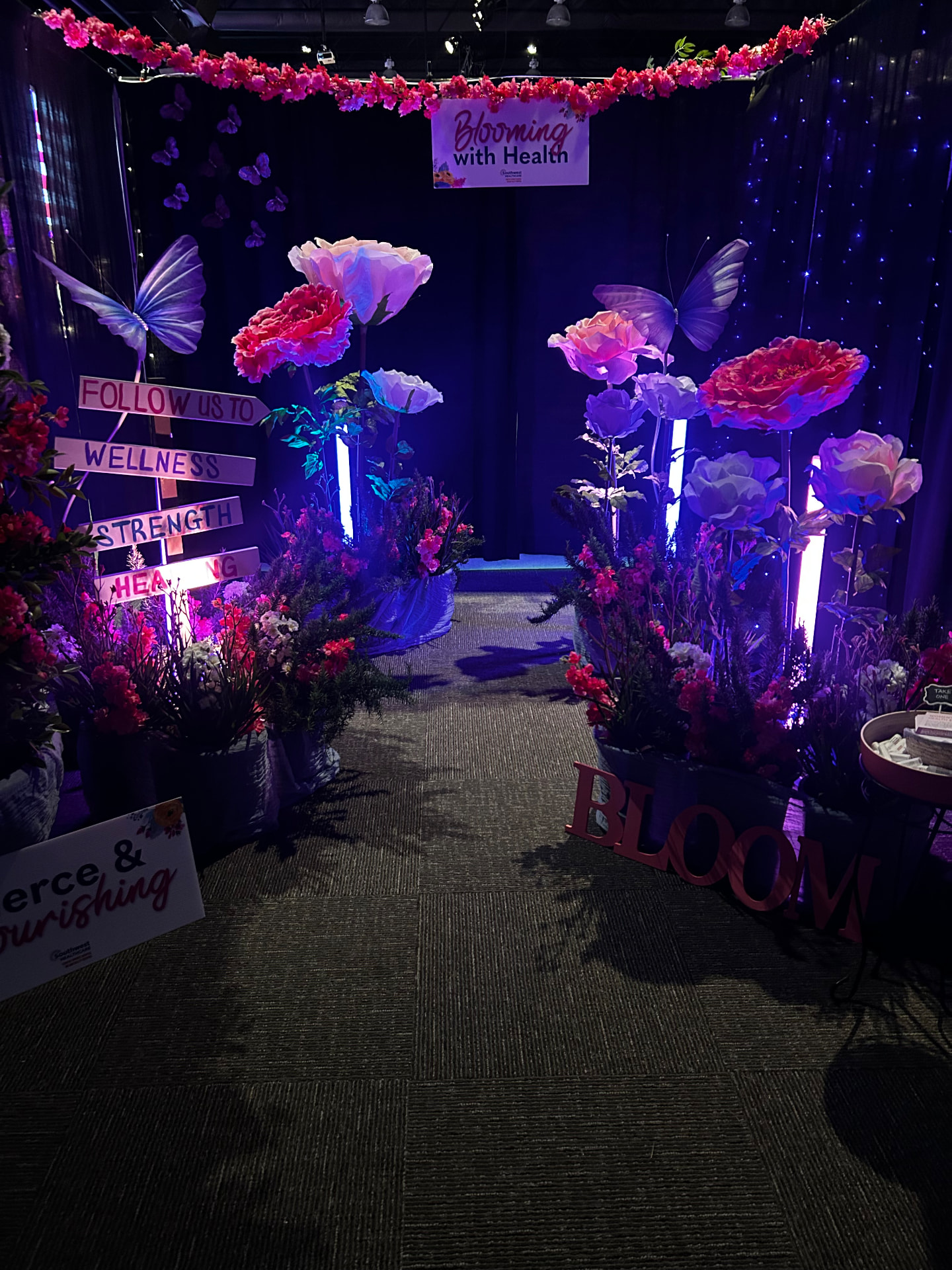 Enchanted garden event display styled by Divine Design Spaces